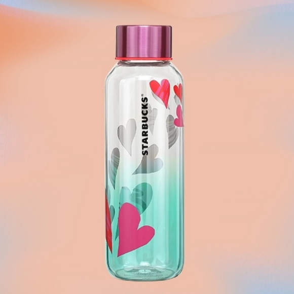 Starbucks Accessories - 🩷NWT🩷Starbucks 2024 Valentine Hearts Color Ombre Gradient Glass Bottle *